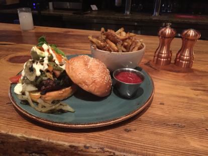 OpenNote: Rajas burger at Stonewood Excellent #food $13