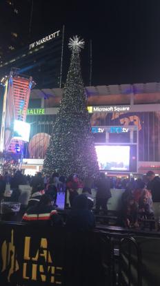 LA Live Microsoft Square Ice Skating Rink Christmas Tree