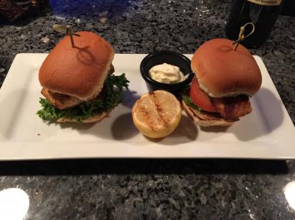 Excellent salmon sliders at St Clair Winery and Bistro $9 #food