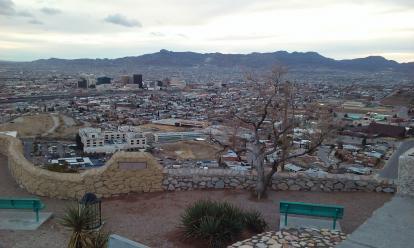 Downtown El Paso and Juarez from Murchison Park