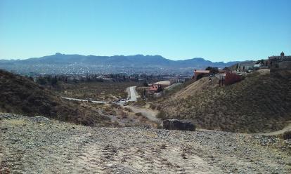 Palisades from the top of the path. A view of El Paso and Juarez. Hiking within ten minute