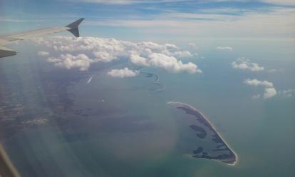 Tampa Bay from the air, the coast
