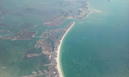 Tampa Bay. The beach from the air on the flight out.