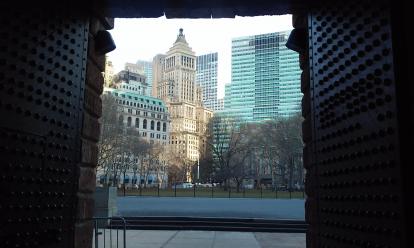 Battery Park framed by Castle Clinton