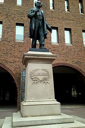 Samuel Gross Statue. The etching ends with the words "to dignify American medicine. 18