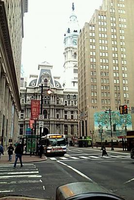 William Penn rising over City Hall in Philadelphia