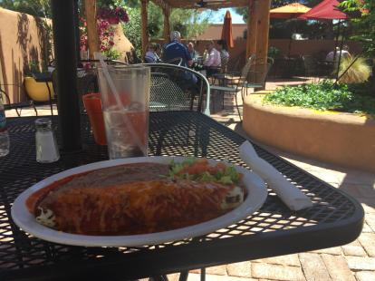 Pork burrito at Josefina's Old Gate $9 #food fast service smothered in red chile and s