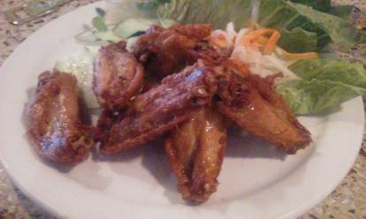 Chicken wings at Pho Tre Bien Bistro. Excellent, crispy. 