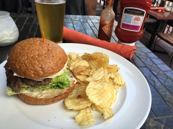 Burger and a beer for $10 at Toscana Cafe Gaslamp Quarter San Diego Happy Hour #food