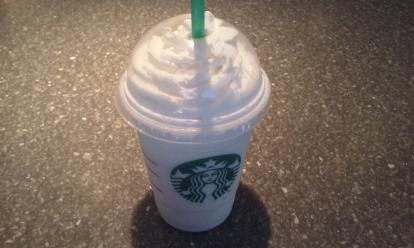 Starbucks vanilla cream bean frapaccino. Unknown excess calories. A nice cold drink for a 