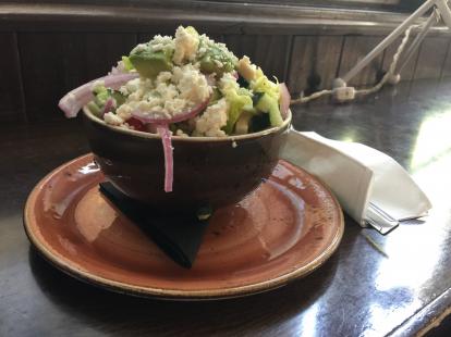 Turkey Chopped Salad at Hillside Coffee $5 #food with guacamole. 4/5