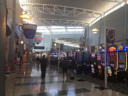 Shops and casinos at Las Vegas airport