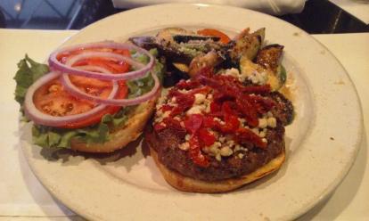 Red white and blue burger at Geo Geskes #food
