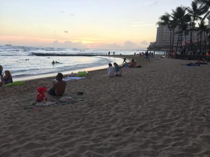 OpenNote: Sunset at the beach in Waikiki Hawaii