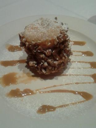 Alfajor at Garufas. #food  pecans on the outside, flaky pastry with caramel on the inside.