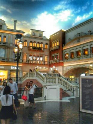 Shops at the Venetian in Las Vegas. A beautiful indoor plaza with indoor canals.