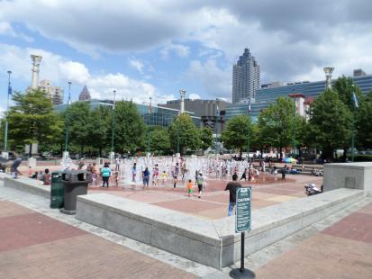 Olympic Rings fountain in centennial park Atlanta