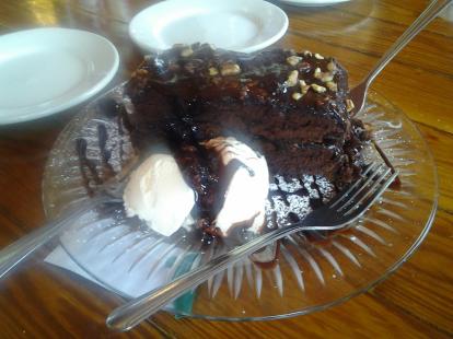 Brownie with ice cream at Miller's #food in Galveston