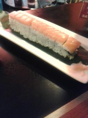 Salmon roll at sushi place #food. Fast service.