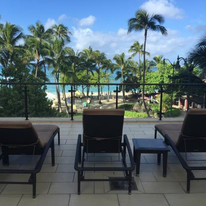 The patio at the Hyatt Waikiki. A good place to enjoy the view or read a book.