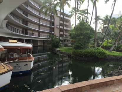 Boats at Ocean Tower Hilton Waikoloa Hawaii