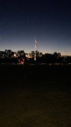 American Flag at night NMSU