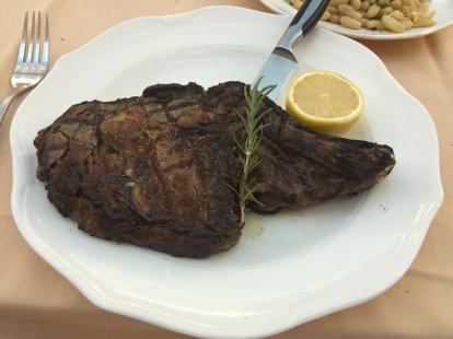 OpenNote: 22 ounce ribeye at Canelleto inside the Venetian #food. $45 #food. Medium was a 