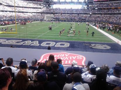 Section 122 row 13 seat 4 Cardinals at Cowboys Att Stadium. Share your view of the game wi
