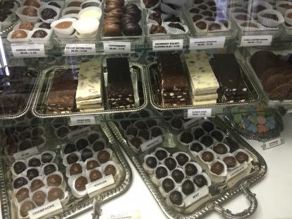 A great s lectionaries of chocolates at Chocolate Lady in Mesilla. Try the home made pecan