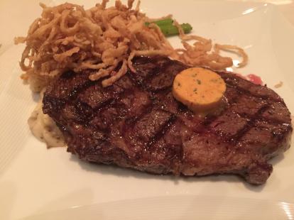 Ribeye at Cafe Central 16 ounce #food $39 Open till 10 pm. Served with vegetables and pota