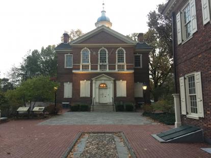Carpenter's Hall where the First Continental Congress was held in 1774 to discuss grie