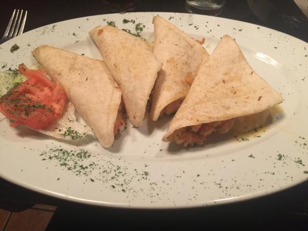 OpenNote: Shrimp quesadillas El Paso at Corralitos. #food stuffed with cheese and shrimp. 