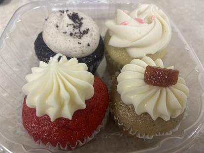 LA Sweetz mini cupcakes. Excellent, available at the cafeteria.
