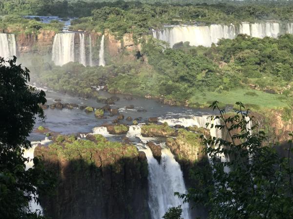 Iguaza Waterfalls 2019. Iguaza Falls. Iguaza River is on the border of Brazil and Argentin