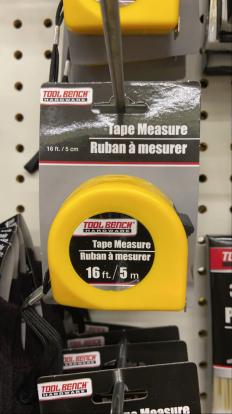 Dollar Tree. Tape measure for $1 compared to $6 at the local hardware store. All paint sup