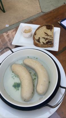 Fritz & Franz Bierhaus Weisswurst 2 boiled sausages light #food $14 2022