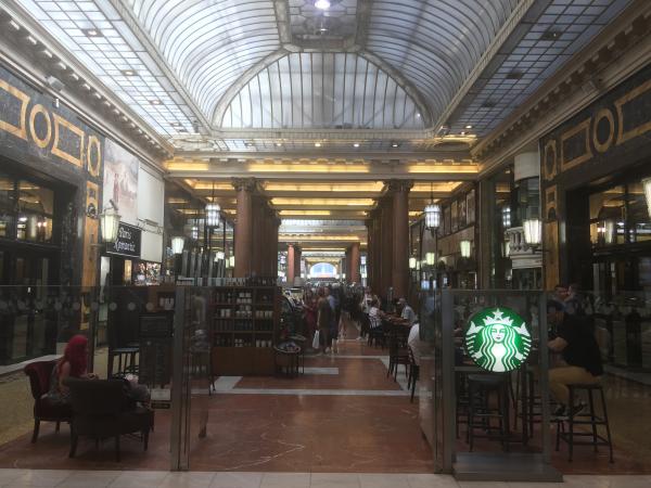 Arcades des Champs Elysees with a Starbucks
