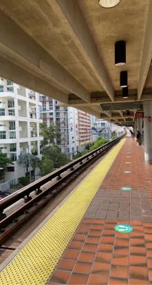 Brickell Metrorail Station $2.25 ride to the airport. Northbound on the green line towards