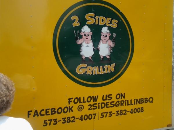 2 sides grillin barbecue. At the farmers market Thursdays from noon to 5. Pork sandwich, n