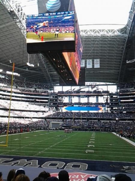 The big screen at the stadium