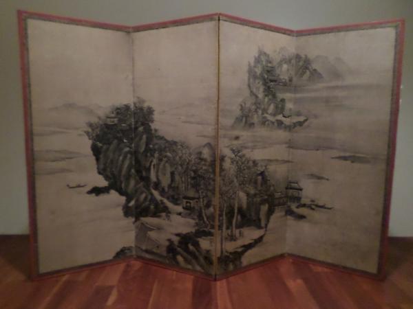 Japanese screen paintings at the Dallas Museum of Art. 