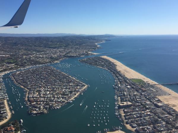 Orange County California Coast from the air