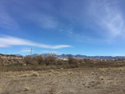 OpenNote: Snow capped Organ Mountains from the dam trail