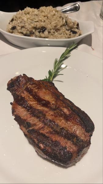 Argentine sirloin steak 14 ounce $33 #food at Graziano’s 2022 Mushroom risotto 