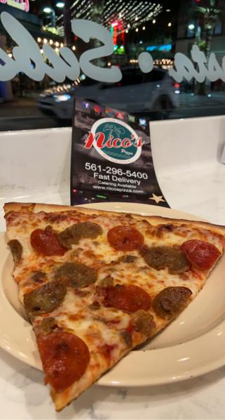 Nicoâ€™s Pizza pepperoni, bacon and sausage slice $6 #food West Palm Beach