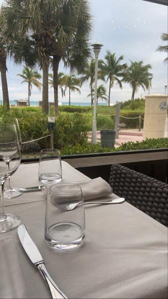 The Ocean Grill at the Setai Miami Beach. Great views of the beach. 2022 #food