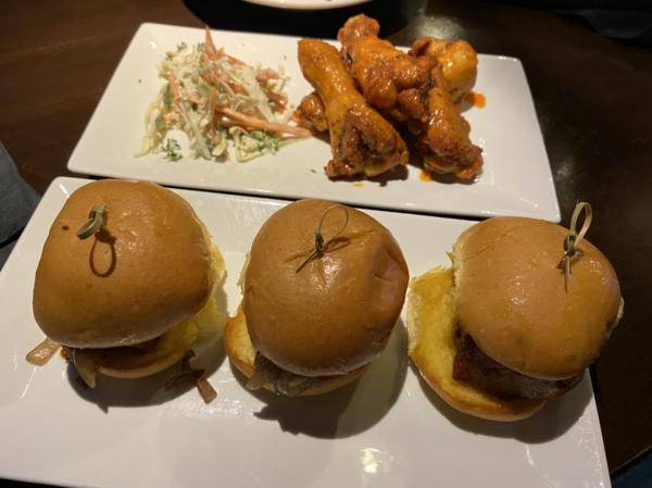 Wings and sliders at Nona Blue #food 2020