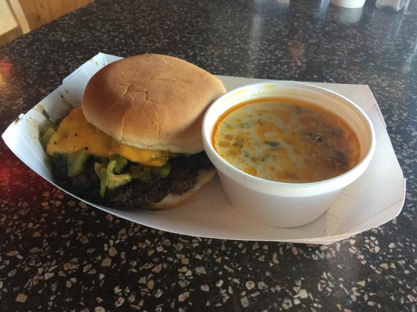 World famous green chile cheeseburger at Sparkys in Hatch New Mexico #food $8 greasy and d