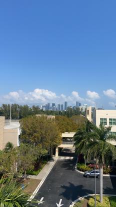 View of Brickell skyscrapers from Mercy Hospital garage 5th floor 2023