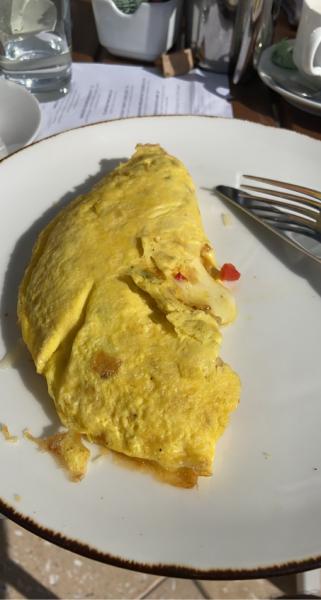 Omelette with mozzarella, onions, and bell peppers at The Strand Miami Beach #food $21